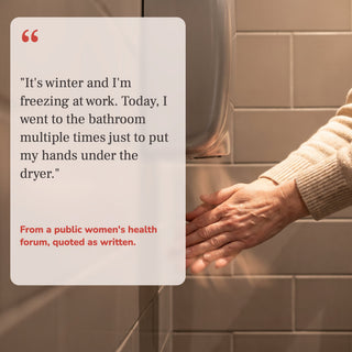 Quote from a public womens health forum about cold hands at work