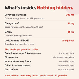 What is inside nothing hidden, supplement facts per gummy