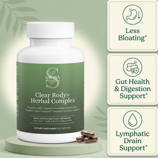 Clear Body+ Herbal Complex: less bloating, gut health and lymphatic drain support