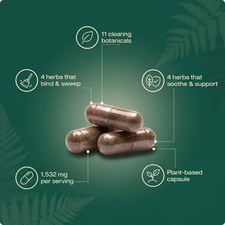 Inside every capsule: 11 clearing botanicals, 1,532 mg per serving