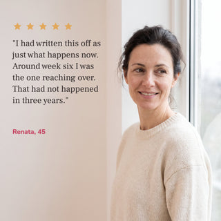 Five star review, around week six I was the one reaching over