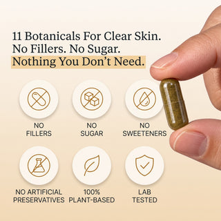 11 botanicals, no fillers, no sugar, no sweeteners, no artificial preservatives, lab tested