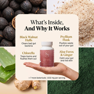 What's inside: black walnut hulls, psyllium husk, chlorella, aloe ferox and ginger