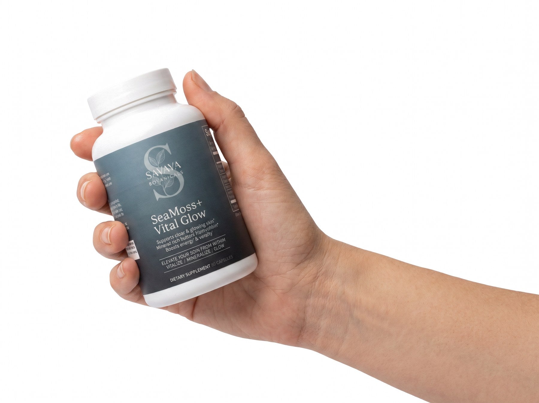 Sea Moss+ Vital Glow™ resting on an open hand