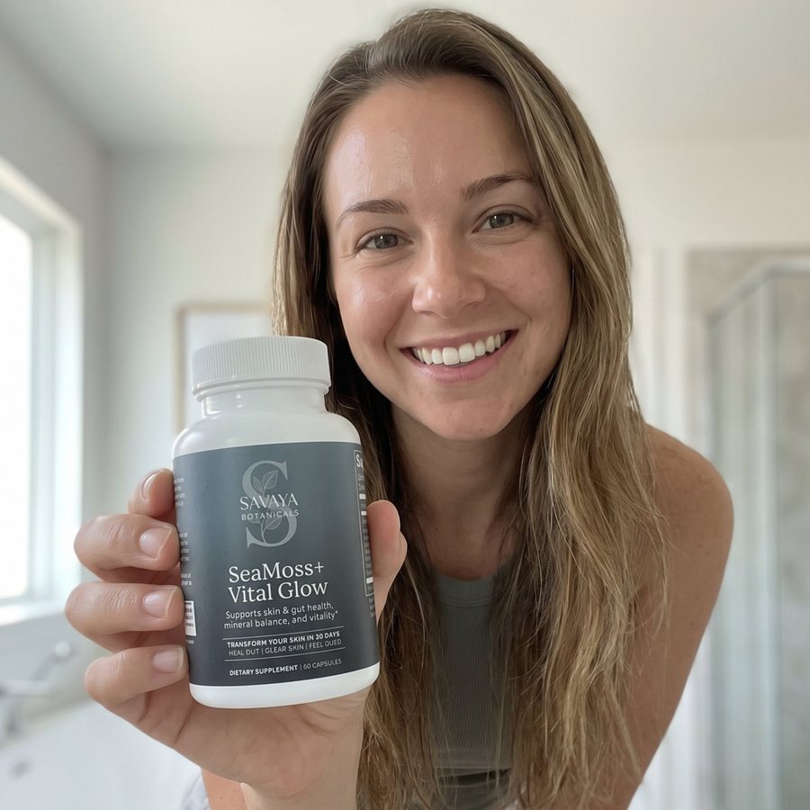 Customer holding Sea Moss+ Vital Glow